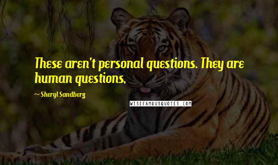 Sheryl Sandberg Quotes: These aren't personal questions. They are human questions,