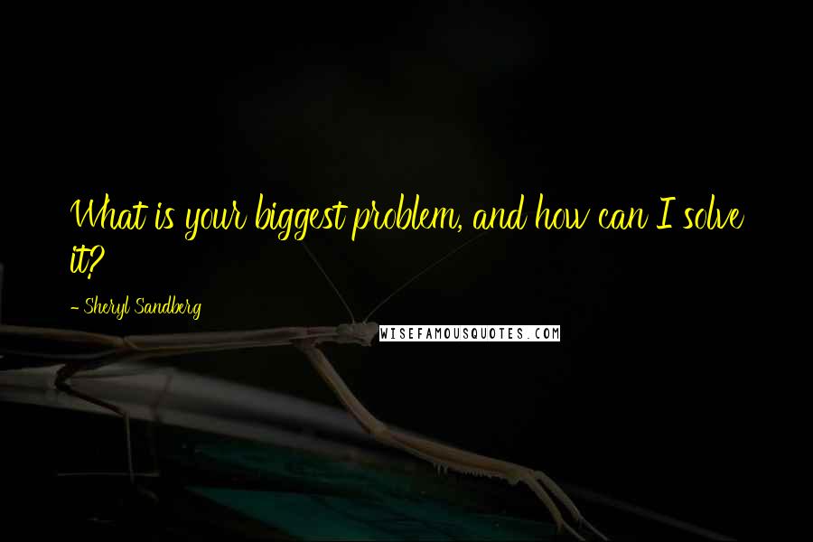 Sheryl Sandberg Quotes: What is your biggest problem, and how can I solve it?