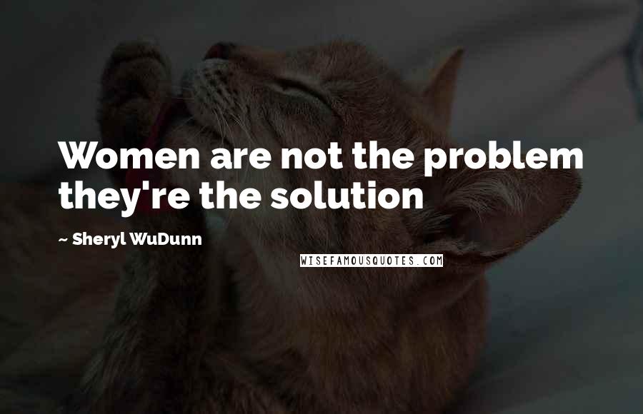 Sheryl WuDunn Quotes: Women are not the problem they're the solution