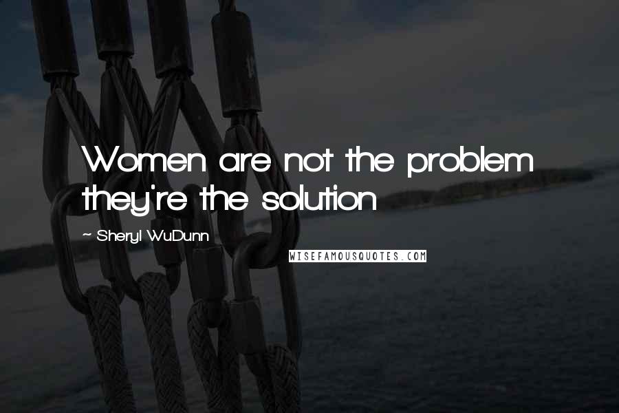 Sheryl WuDunn Quotes: Women are not the problem they're the solution