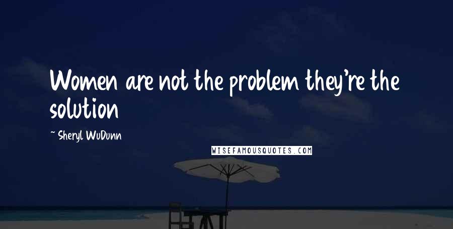 Sheryl WuDunn Quotes: Women are not the problem they're the solution