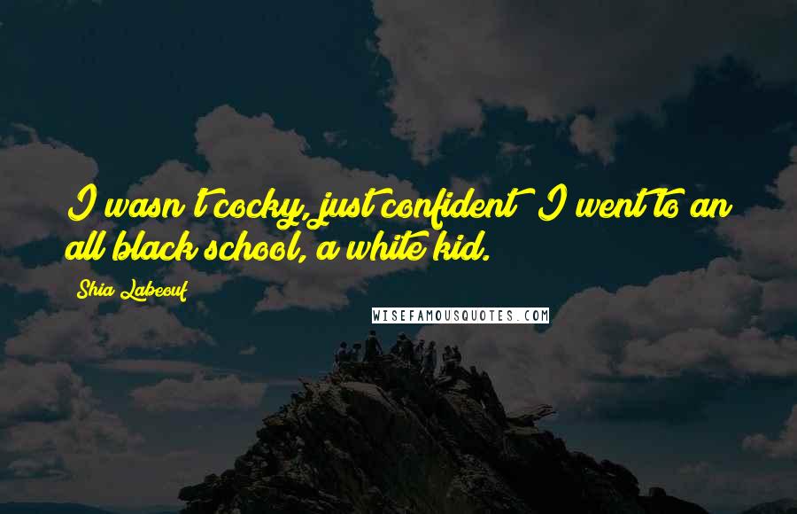 Shia Labeouf Quotes: I wasn't cocky, just confident; I went to an all black school, a white kid.