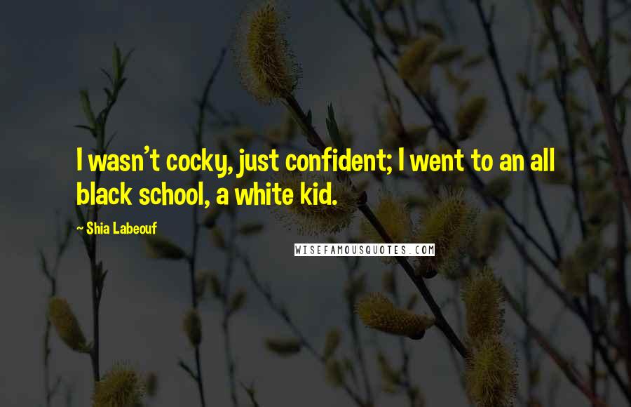 Shia Labeouf Quotes: I wasn't cocky, just confident; I went to an all black school, a white kid.