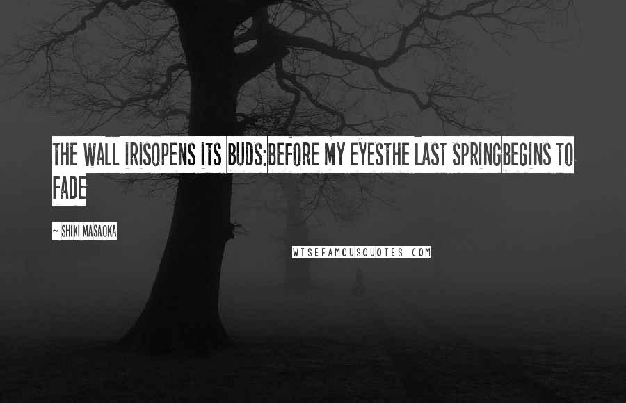 Shiki Masaoka Quotes: the wall irisopens its buds:before my eyesthe last springbegins to fade