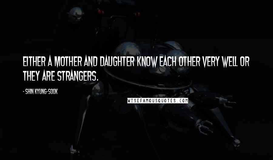 Shin Kyung-sook Quotes: Either a mother and daughter know each other very well or they are strangers.