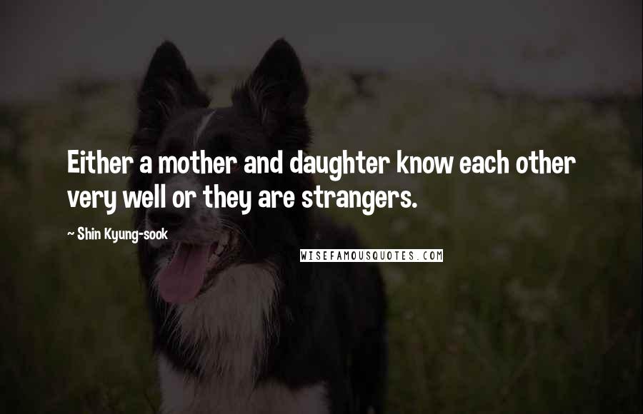 Shin Kyung-sook Quotes: Either a mother and daughter know each other very well or they are strangers.