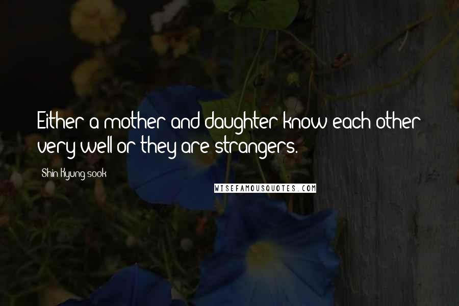 Shin Kyung-sook Quotes: Either a mother and daughter know each other very well or they are strangers.