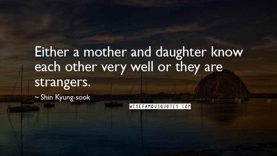 Shin Kyung-sook Quotes: Either a mother and daughter know each other very well or they are strangers.
