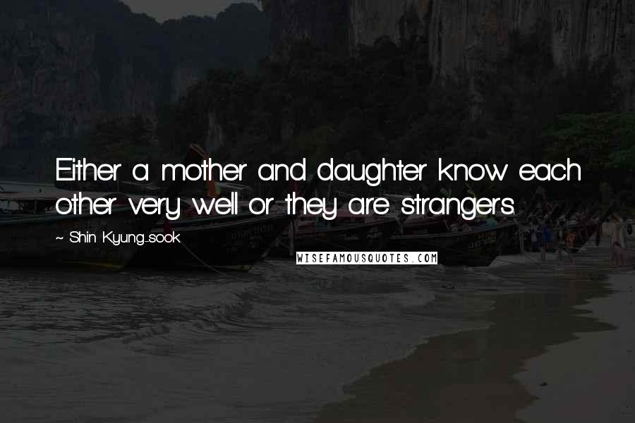 Shin Kyung-sook Quotes: Either a mother and daughter know each other very well or they are strangers.