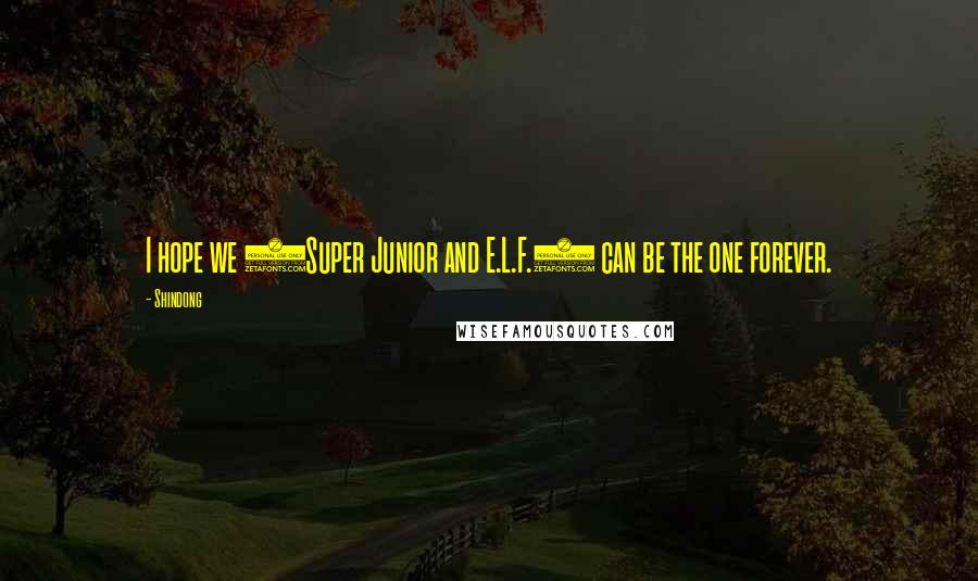 Shindong Quotes: I hope we (Super Junior and E.L.F.) can be the one forever.