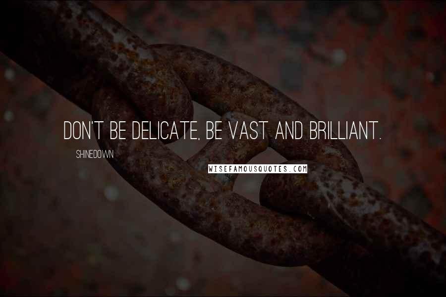 Shinedown Quotes: Don't be delicate, be vast and brilliant.