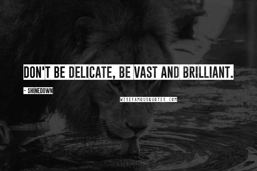 Shinedown Quotes: Don't be delicate, be vast and brilliant.