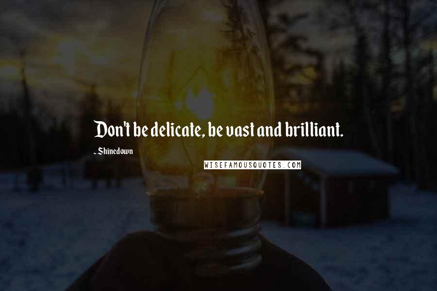 Shinedown Quotes: Don't be delicate, be vast and brilliant.