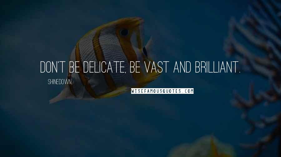 Shinedown Quotes: Don't be delicate, be vast and brilliant.