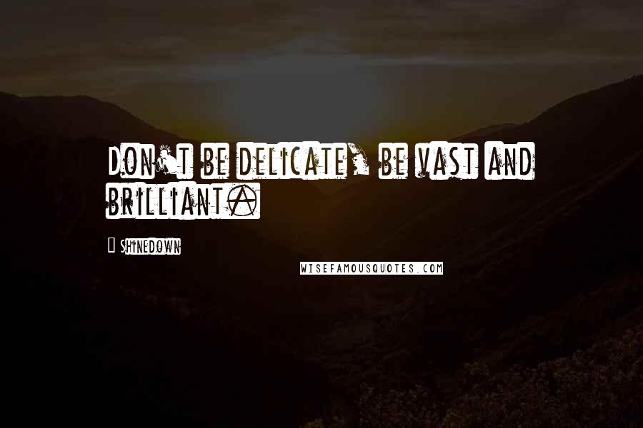 Shinedown Quotes: Don't be delicate, be vast and brilliant.