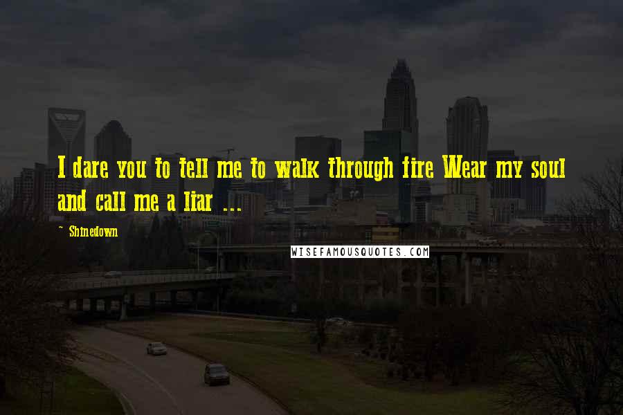 Shinedown Quotes: I dare you to tell me to walk through fire Wear my soul and call me a liar ...