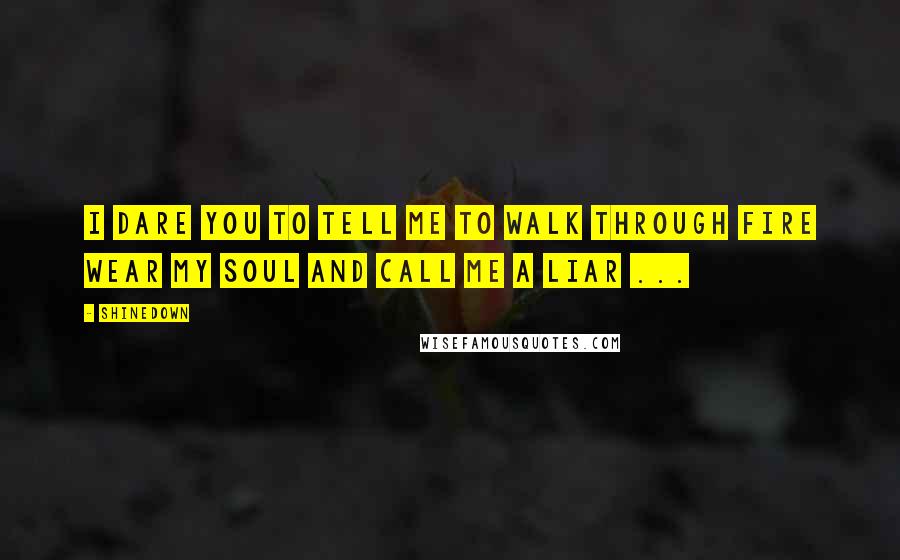 Shinedown Quotes: I dare you to tell me to walk through fire Wear my soul and call me a liar ...