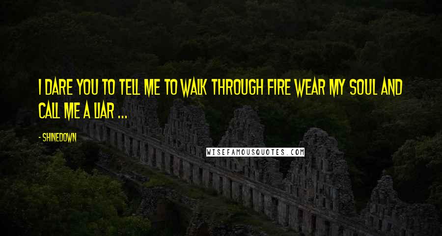 Shinedown Quotes: I dare you to tell me to walk through fire Wear my soul and call me a liar ...