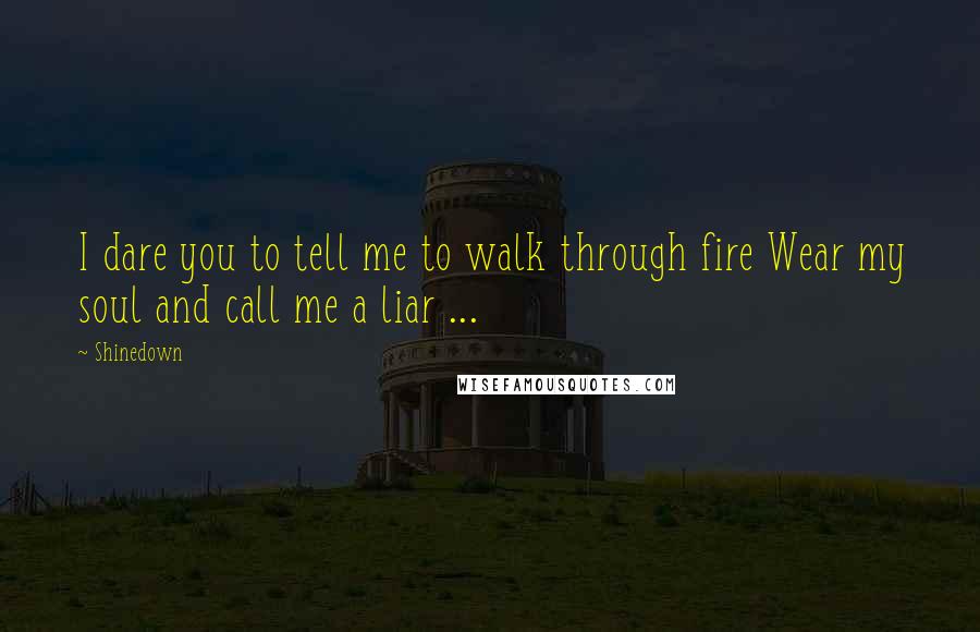 Shinedown Quotes: I dare you to tell me to walk through fire Wear my soul and call me a liar ...