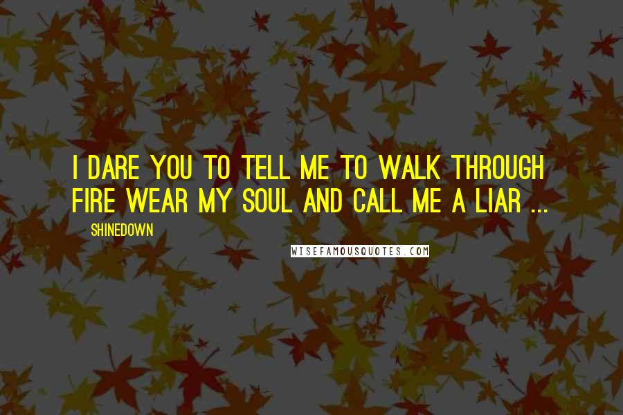 Shinedown Quotes: I dare you to tell me to walk through fire Wear my soul and call me a liar ...