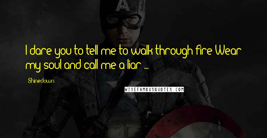 Shinedown Quotes: I dare you to tell me to walk through fire Wear my soul and call me a liar ...