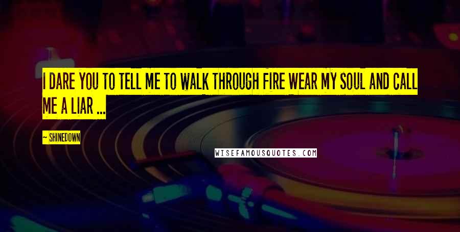 Shinedown Quotes: I dare you to tell me to walk through fire Wear my soul and call me a liar ...