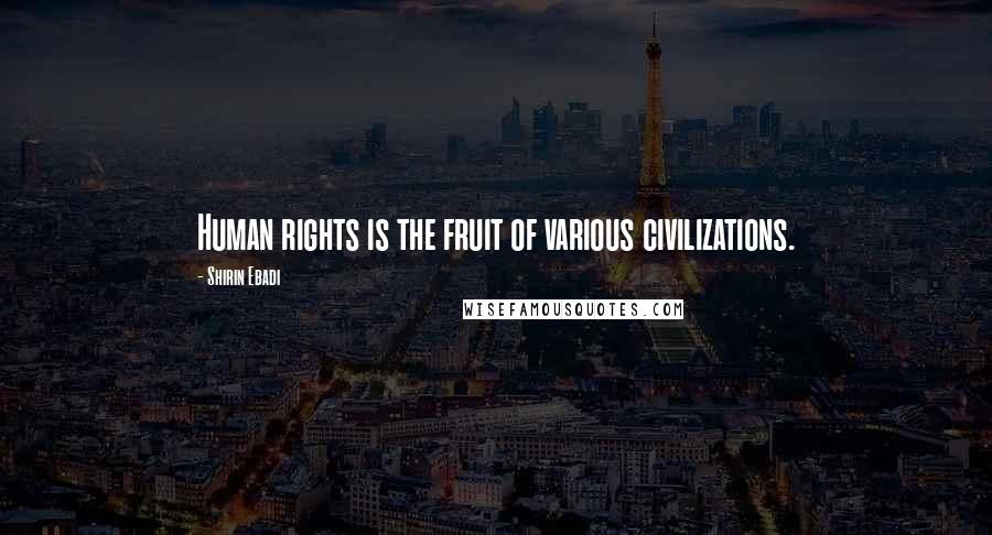 Shirin Ebadi Quotes: Human rights is the fruit of various civilizations.