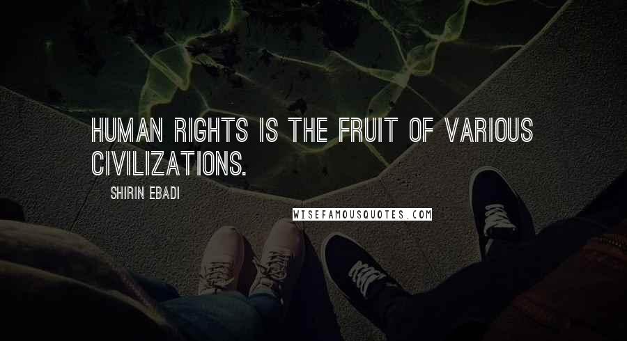 Shirin Ebadi Quotes: Human rights is the fruit of various civilizations.