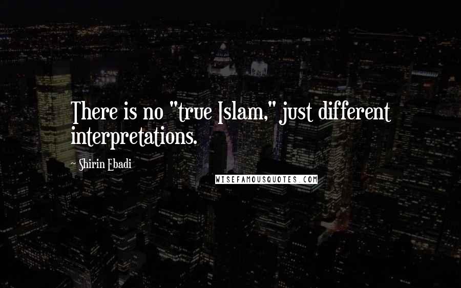 Shirin Ebadi Quotes: There is no "true Islam," just different interpretations.