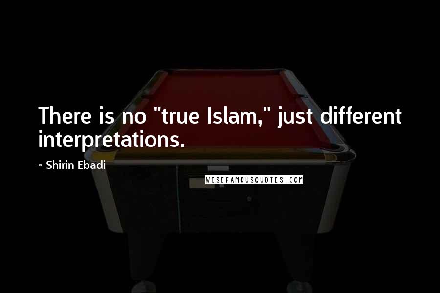 Shirin Ebadi Quotes: There is no "true Islam," just different interpretations.