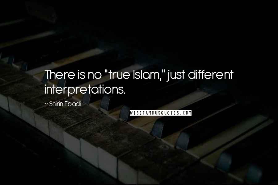Shirin Ebadi Quotes: There is no "true Islam," just different interpretations.