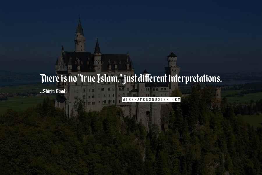 Shirin Ebadi Quotes: There is no "true Islam," just different interpretations.