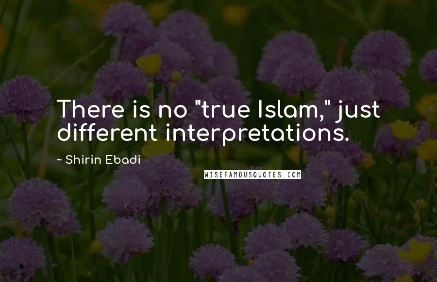 Shirin Ebadi Quotes: There is no "true Islam," just different interpretations.