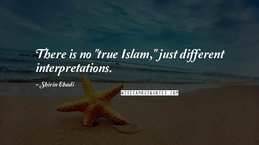 Shirin Ebadi Quotes: There is no "true Islam," just different interpretations.
