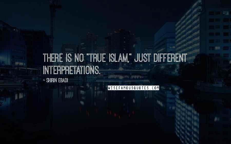 Shirin Ebadi Quotes: There is no "true Islam," just different interpretations.