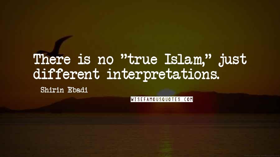 Shirin Ebadi Quotes: There is no "true Islam," just different interpretations.