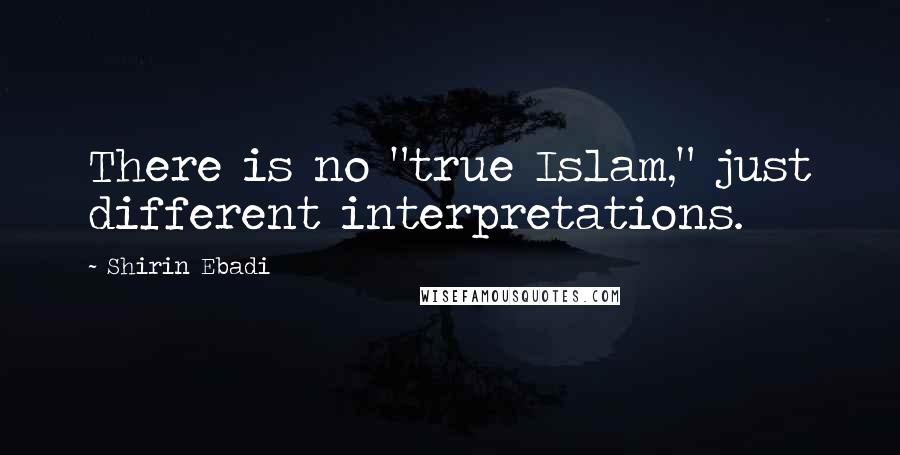 Shirin Ebadi Quotes: There is no "true Islam," just different interpretations.