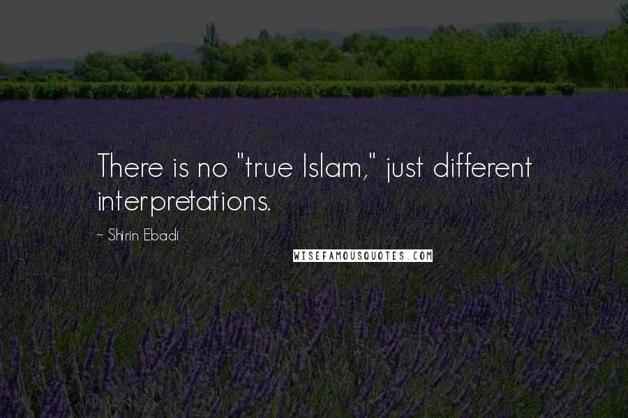 Shirin Ebadi Quotes: There is no "true Islam," just different interpretations.
