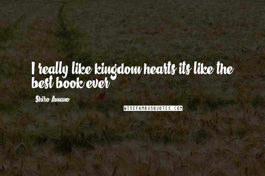 Shiro Amano Quotes: I really like kingdom hearts its like the best book ever