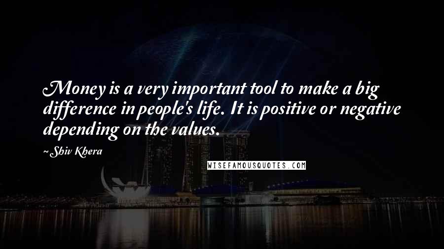 Shiv Khera Quotes: Money is a very important tool to make a big difference in people's life. It is positive or negative depending on the values.