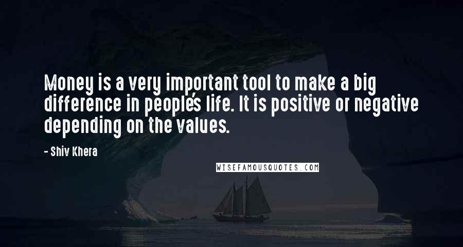 Shiv Khera Quotes: Money is a very important tool to make a big difference in people's life. It is positive or negative depending on the values.