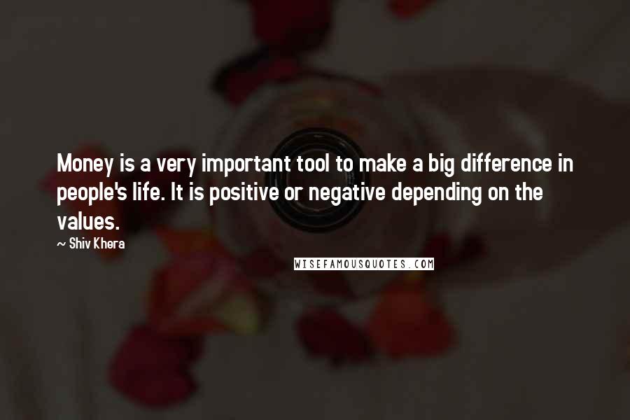 Shiv Khera Quotes: Money is a very important tool to make a big difference in people's life. It is positive or negative depending on the values.