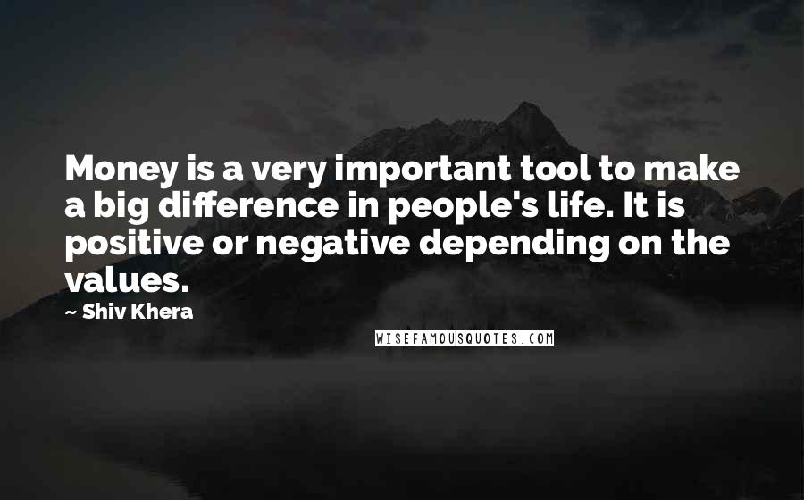 Shiv Khera Quotes: Money is a very important tool to make a big difference in people's life. It is positive or negative depending on the values.