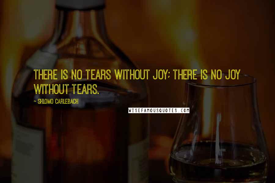 Shlomo Carlebach Quotes: There is no tears without joy; there is no joy without tears.