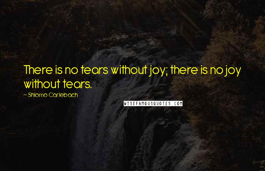 Shlomo Carlebach Quotes: There is no tears without joy; there is no joy without tears.