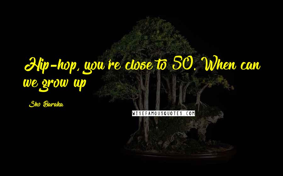 Sho Baraka Quotes: Hip-hop, you're close to 50. When can we grow up?