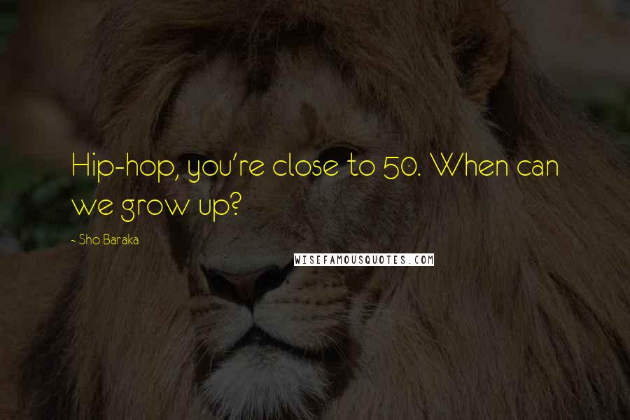 Sho Baraka Quotes: Hip-hop, you're close to 50. When can we grow up?