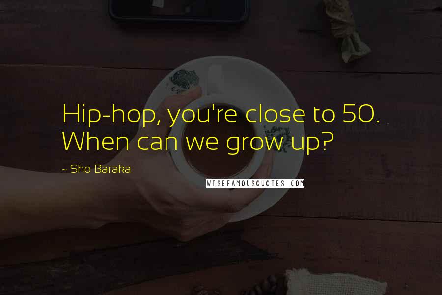 Sho Baraka Quotes: Hip-hop, you're close to 50. When can we grow up?