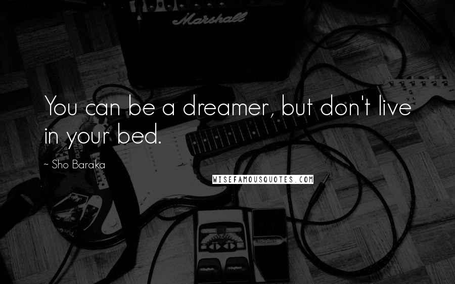 Sho Baraka Quotes: You can be a dreamer, but don't live in your bed.