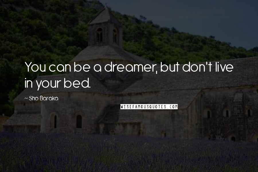 Sho Baraka Quotes: You can be a dreamer, but don't live in your bed.